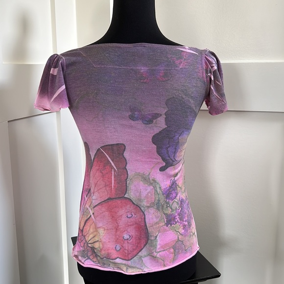 Girls butterfly cap sleeve shirt - Picture 3 of 5